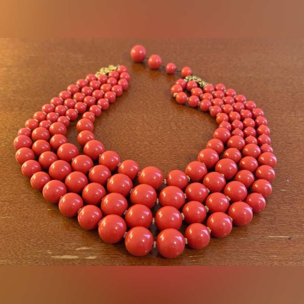 Vintage sandor multi strand beaded necklace